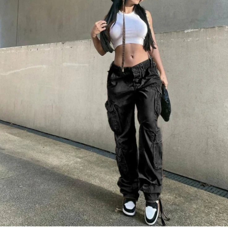 Jean Cargo Taille Haute