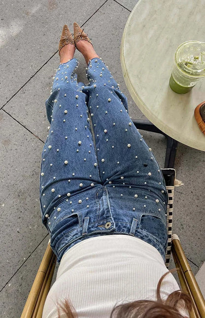 Jean Droit Avec Perles